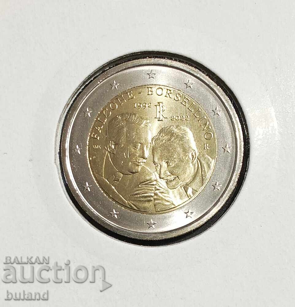Italia UNC Monedă Euro Comemorativă 2 Euro 2022 Falcone Borsellino
