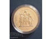 Френска сребърна монета 50 франка от 1976. Херкулес