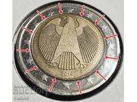Germania Monedă Euro Greșită 2 Euro 2014 D Eroare de Batere