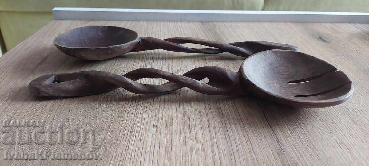 Sculpturi în lemn pentru cunoscători, două bucăți - 5