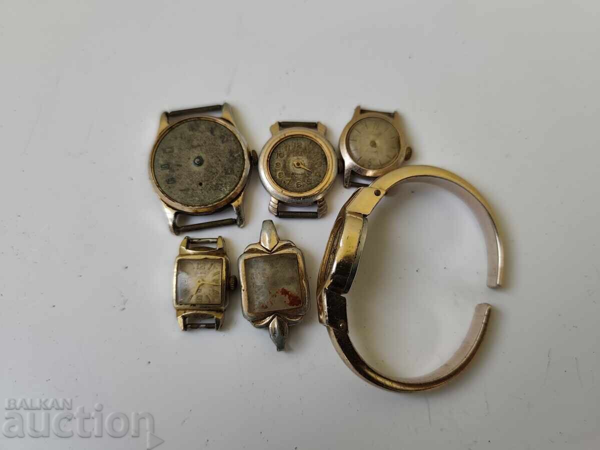 0,01€. Lot ceasuri vechi cu rame galbene - B.Z.C