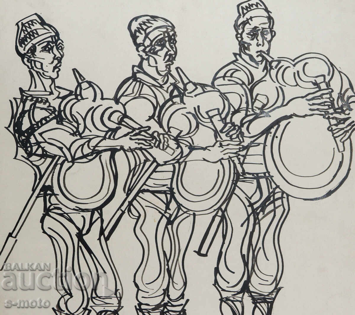 Livrarea Pictură Petar Rashkov, tuș, ilustrație, Cimpoieri