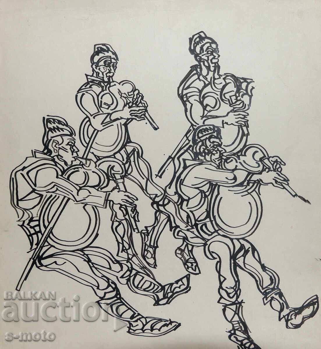 Δημοπρασία Petŭr Rashkov kartina mastilo ilyustratsiya, Gaĭdari Δημοπρασία Petŭr Rashkov kartina mastilo ilyustratsiya, Gaĭdari