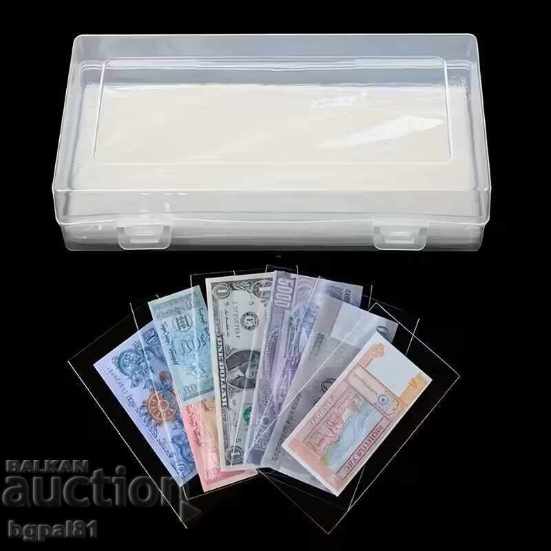 Livrarea Cutie de depozitare pentru bancnote (+ 100 de buzunare) Transparentă Livrarea Cutie de depozitare pentru bancnote (+ 100 de buzunare) Transparentă