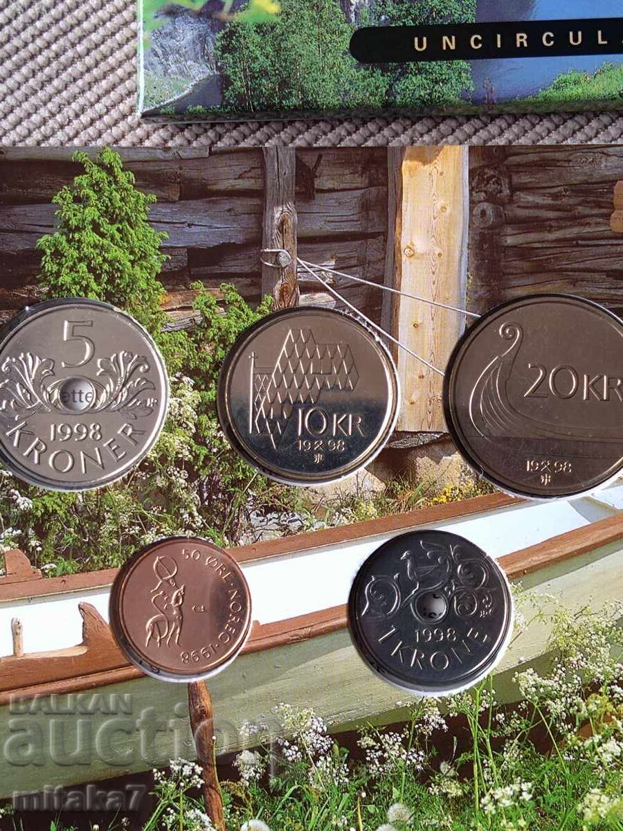 Set of coins, Norway, 1998. - 5 Set of coins, Norway, 1998. - 5