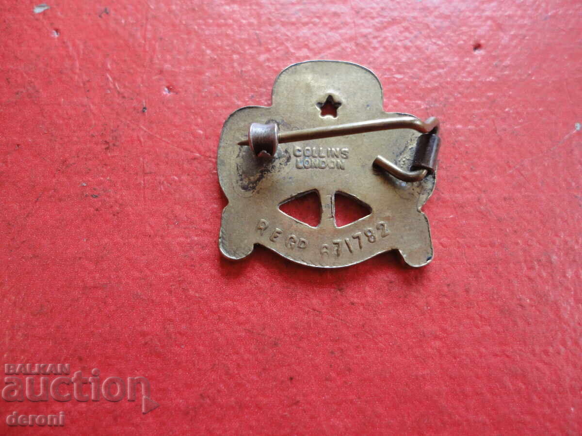 Старинен бронзов знак значка с номер - 5