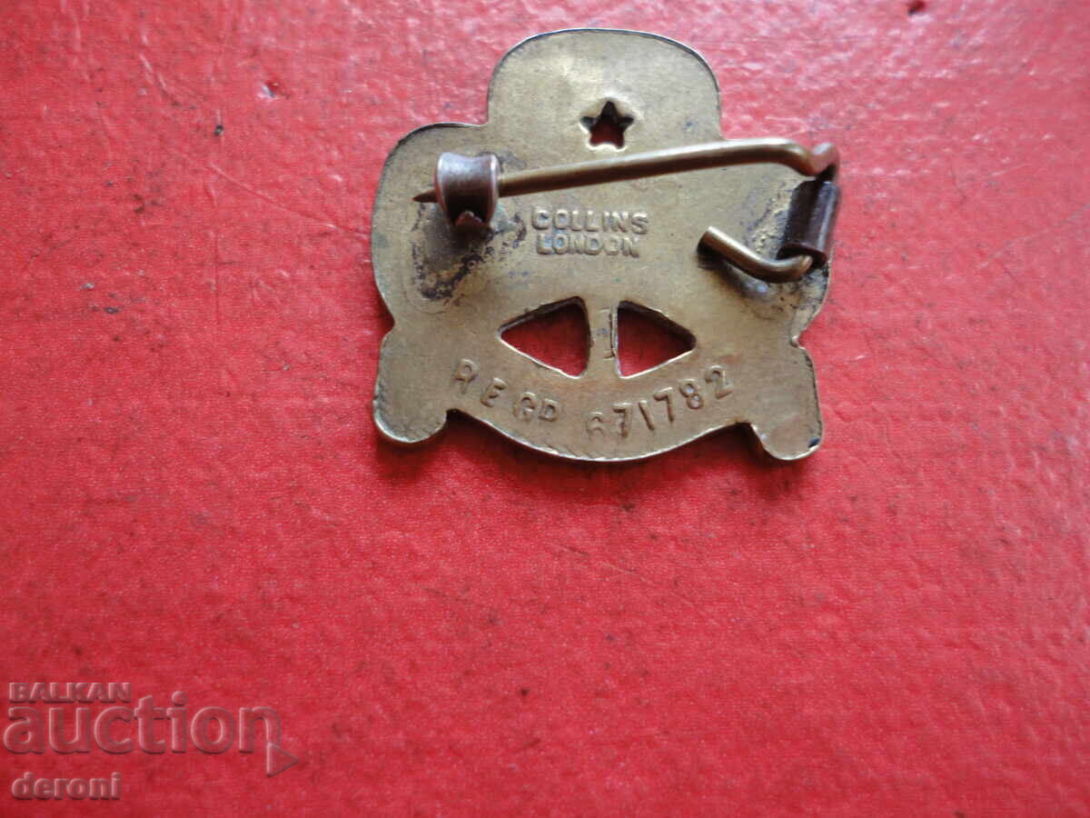 Старинен бронзов знак значка с номер - 6