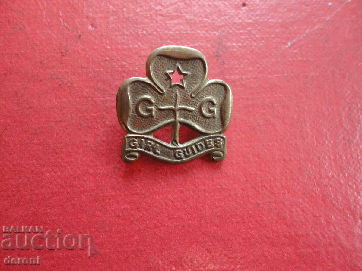 Старинен бронзов знак значка с номер - 7