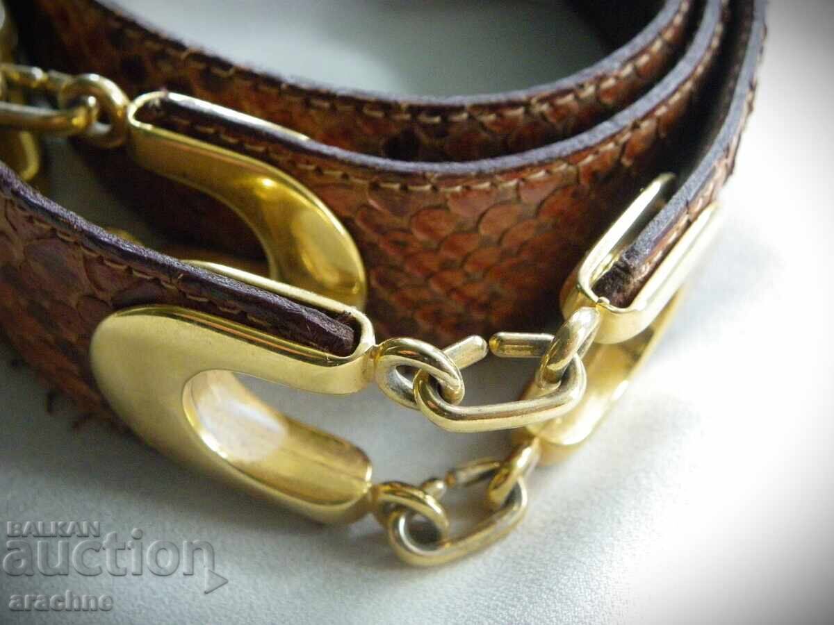 Γυναικεία ζώνη από δέρμα πύθωνα Βιρμανίας με τιμή € 45.00 | 88.01 BGN