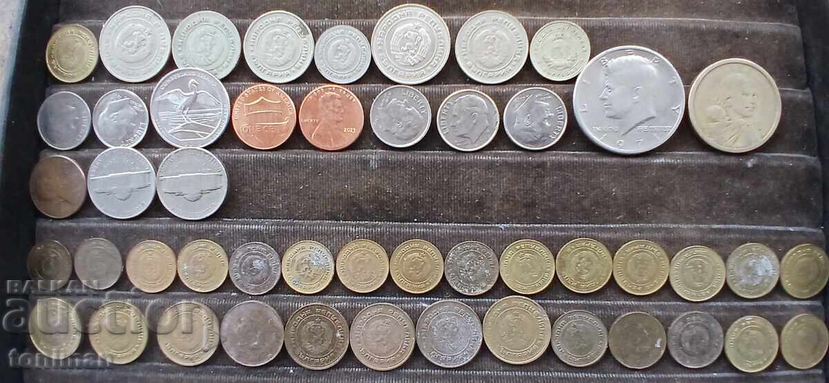 Доставка на Лот много монети от България, САЩ и СССР