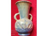 Vază verde glazurată - ceramică