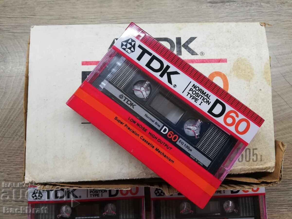 Livrarea Lot 4 bucăți Casetă Audio Nouă TDK D60 Japonia 1985 Livrarea Lot 4 bucăți Casetă Audio Nouă TDK D60 Japonia 1985