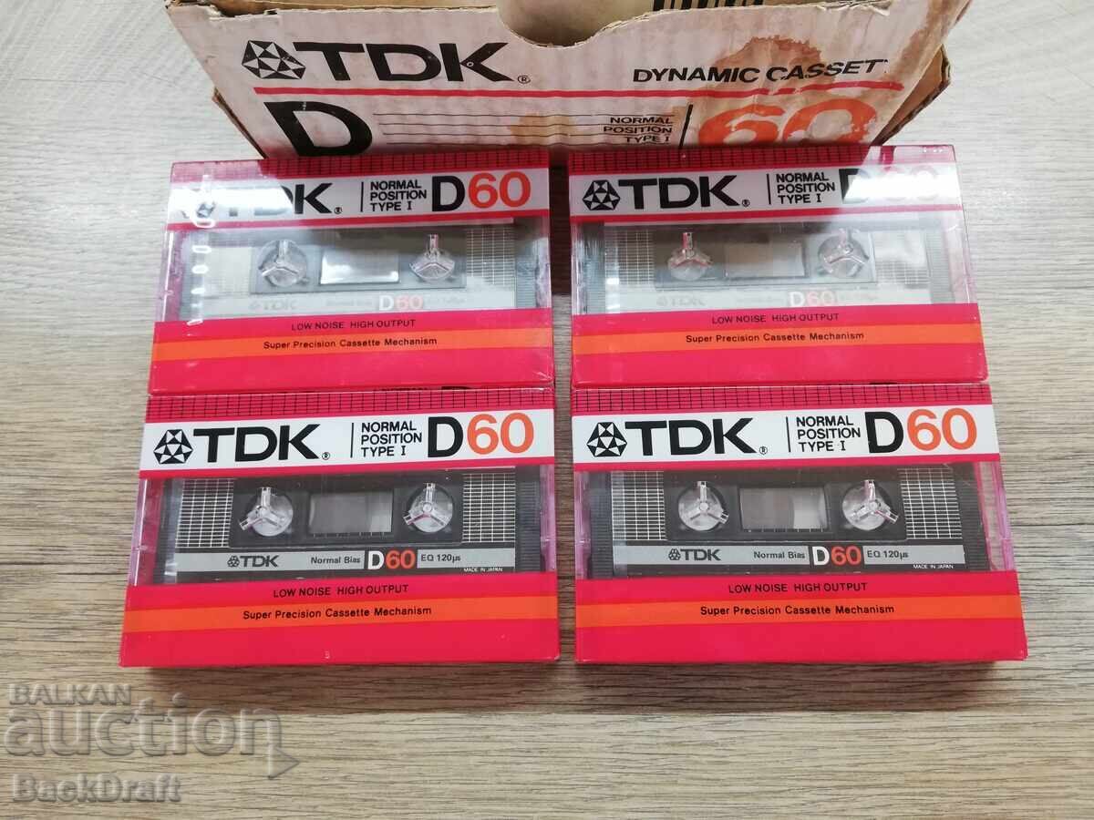 Lot 4 bucăți Casetă Audio Nouă TDK D60 Japonia 1985 - 5 Lot 4 bucăți Casetă Audio Nouă TDK D60 Japonia 1985 - 5