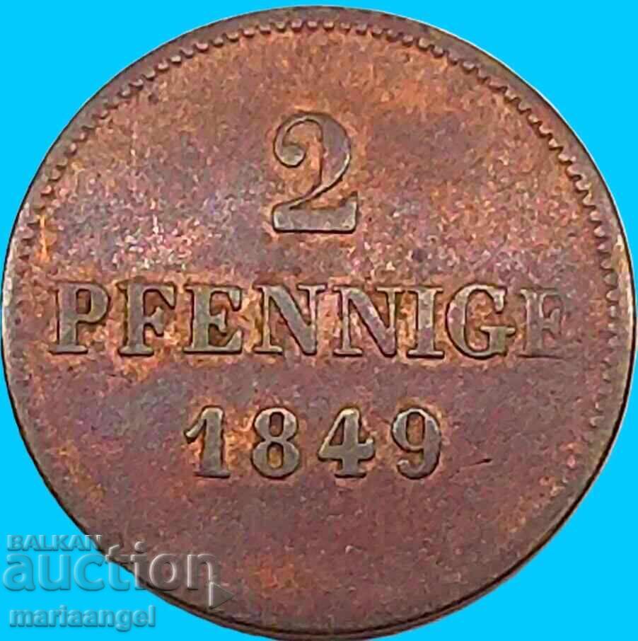 2 pfennig 1849 Βαυαρία Γερμανία - 5 2 pfennig 1849 Βαυαρία Γερμανία - 5