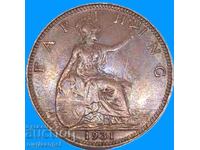 Ηνωμένο Βασίλειο 1 φαρθίνγκ 1931 βασιλιάς Εδουάρδος VII χάλκινο