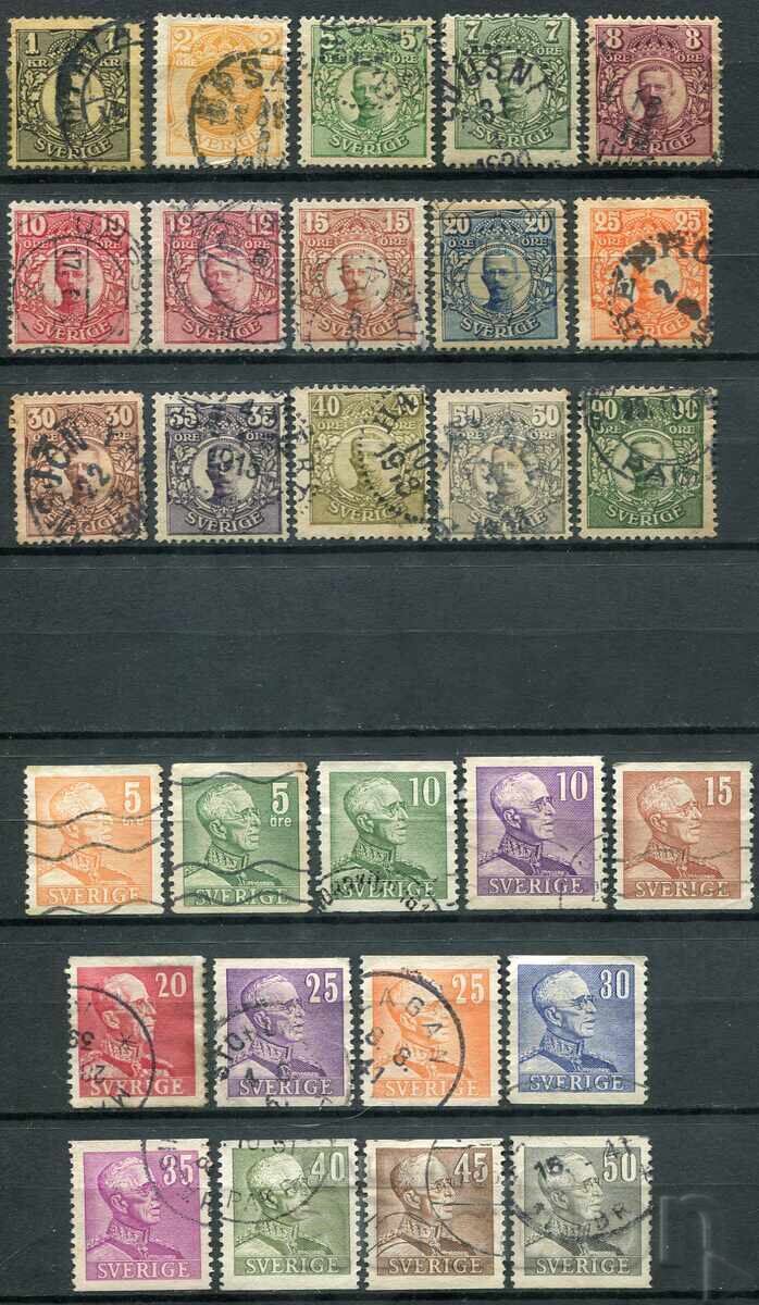 Suedia FOLOSIT - Regele Gustav al V-lea - 2 serii 1910-19 + 1939-50