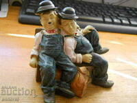 Alabaster Laurel and Hardy Figurine