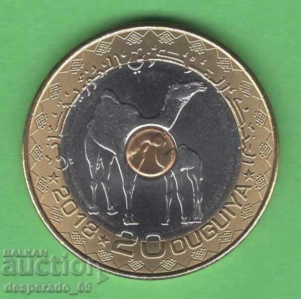 (¯`'•.¸ 20 ouguiya 2018 MAURITANIA UNC ¸.•'´¯)