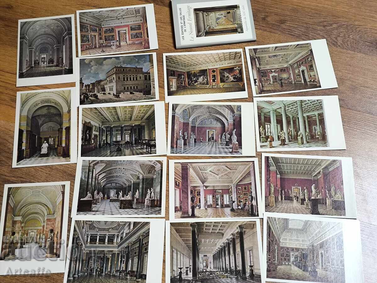 Set vintage de cărți poștale „Noul Ermitaj” (1975)