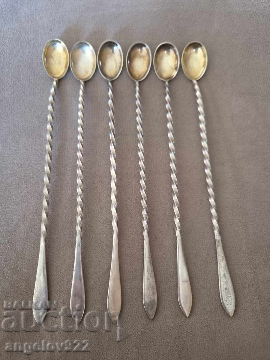 Аукцион 6 броя коктейлни лъжички PRIMA NS