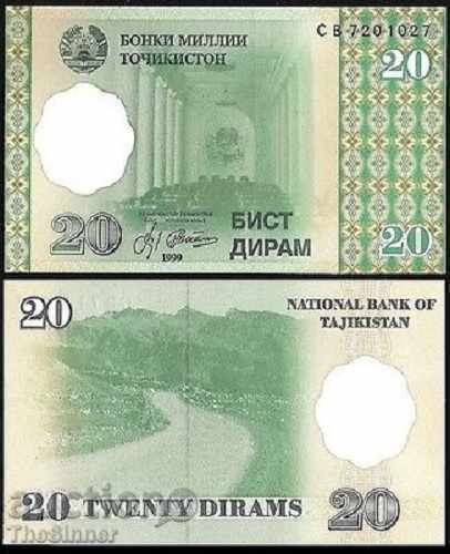 TAJIKISTAN 20 Diram TAJIKISTAN 20 Diram, P12, 1999 UNC /c