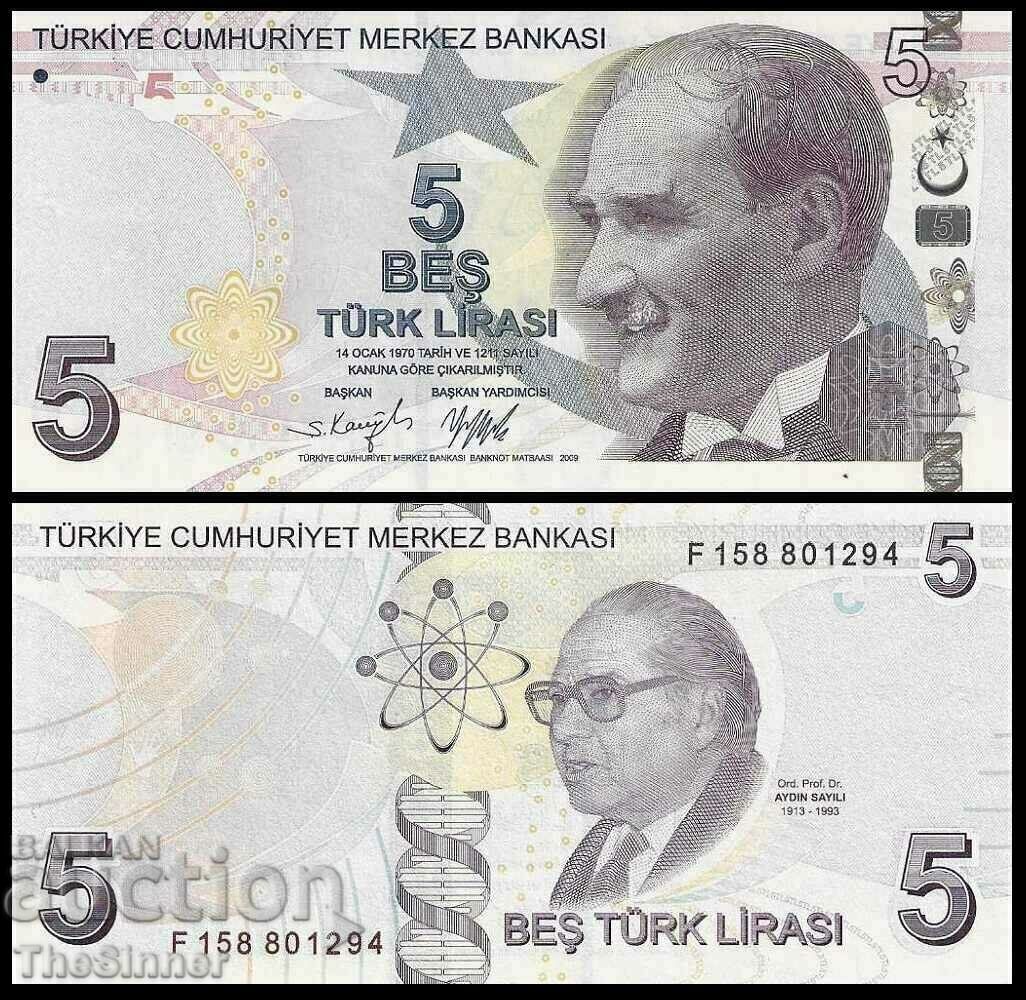 TURKEY TURKEY 5 Lira P-222 2021 UNC /c