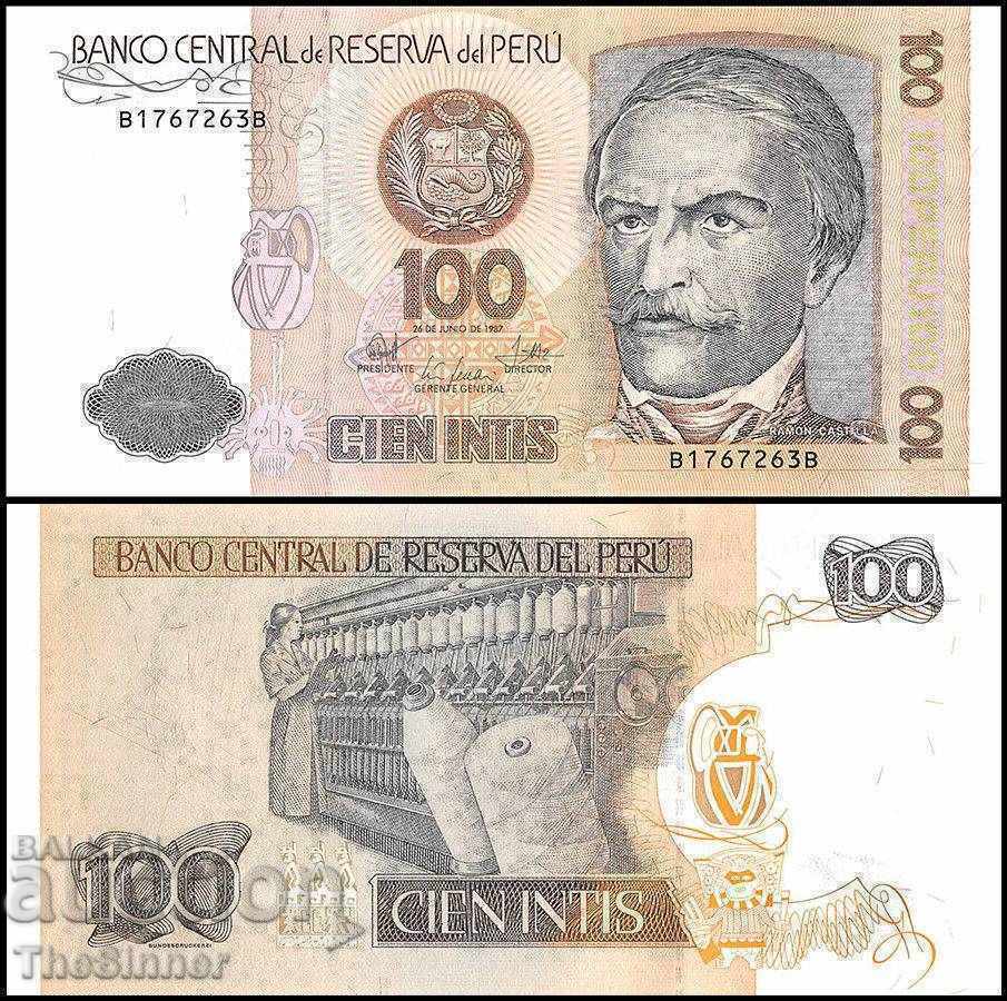 PERU 100 Intis PERU 100 Intis, P133, 1987 UNC /c