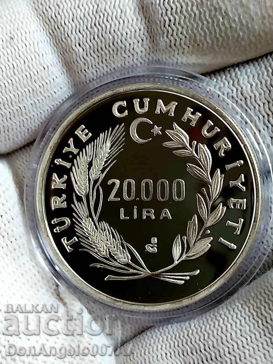 Auction 20,000 Lira 1990 PROOF - Silver! Auction 20,000 Lira 1990 PROOF - Silver!