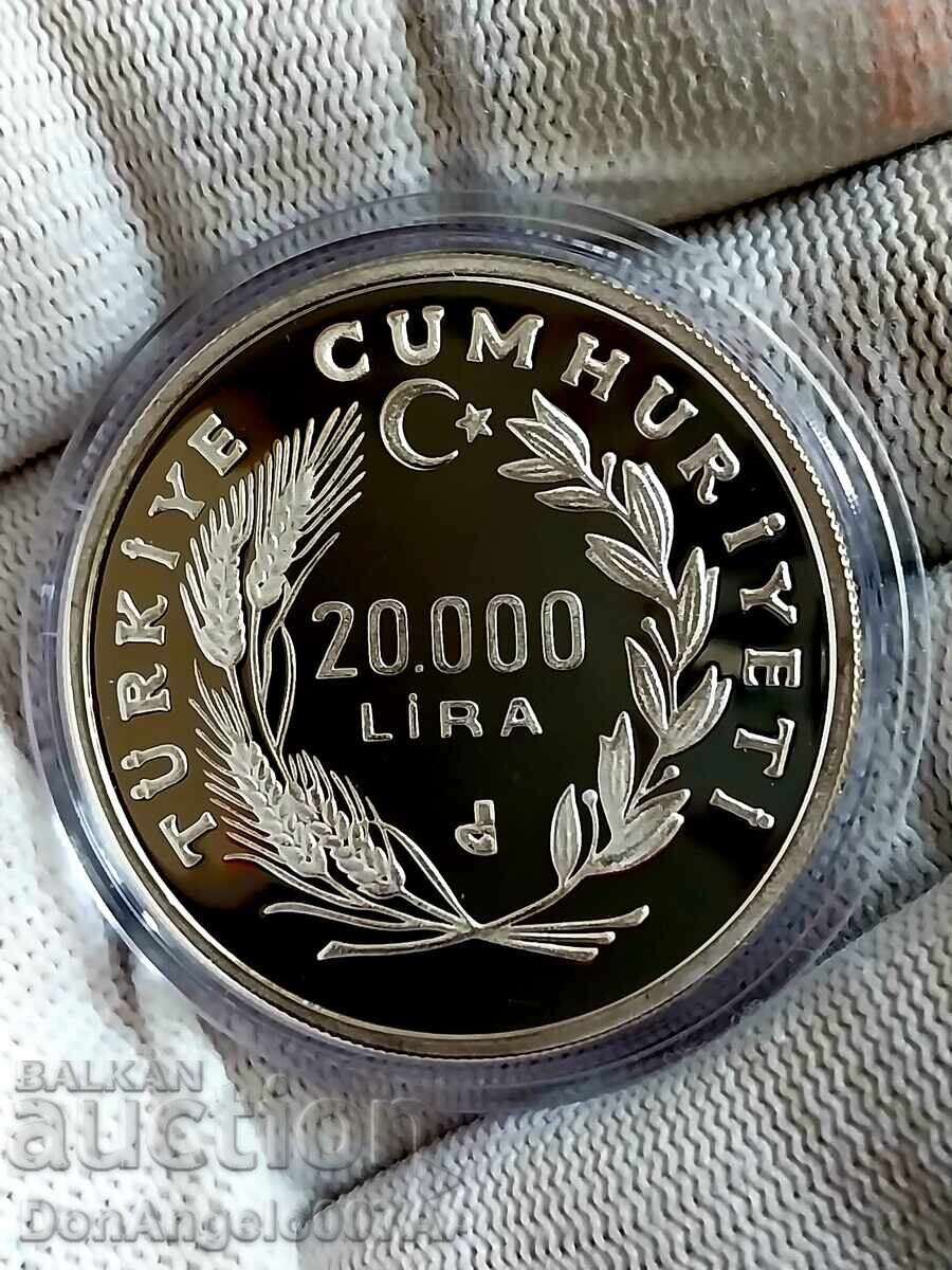 Livrarea 20.000 lire 1990 PROOF-Argint!