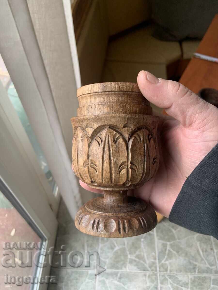 Auction  WOODEN BOWL WOOD CARVING ANTIQUE CHALICE - 2 PIECES