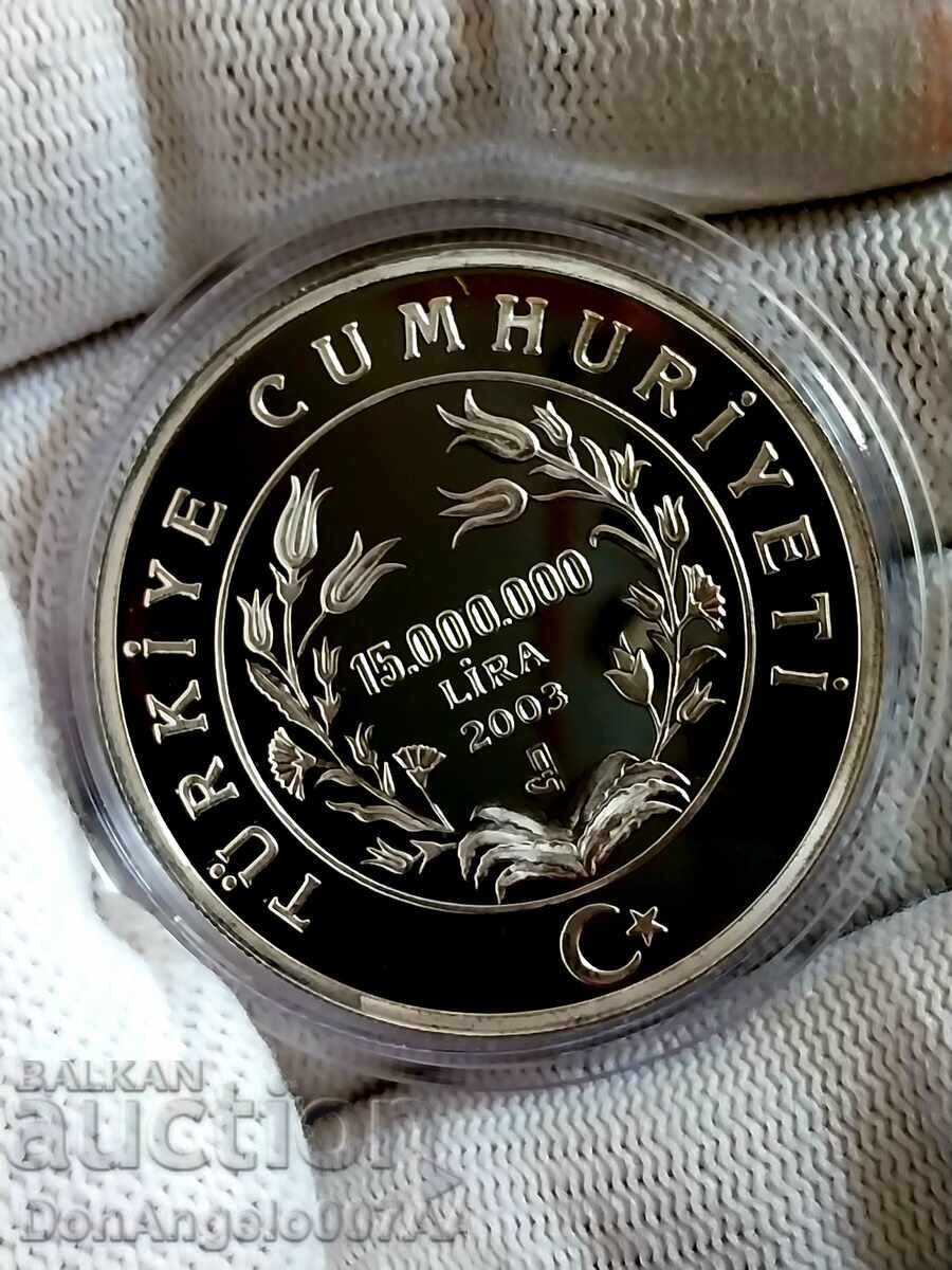 Livrarea 15000000 lire 2003 PROOF-Argint!