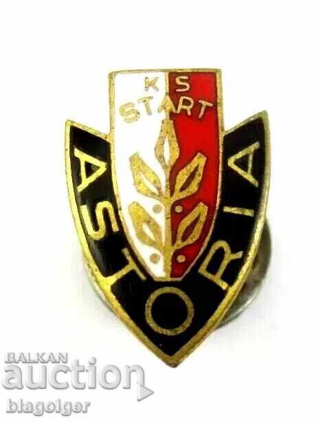 INSIGNĂ DE FOTBAL - CLUB SPORTIV START ASTORIA POLONIA - ȘURUB