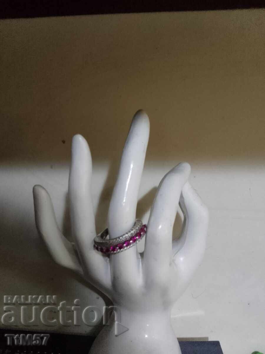 Silver ring with natural rhodolite garnets with price € 60.00 | 117.35 BGN