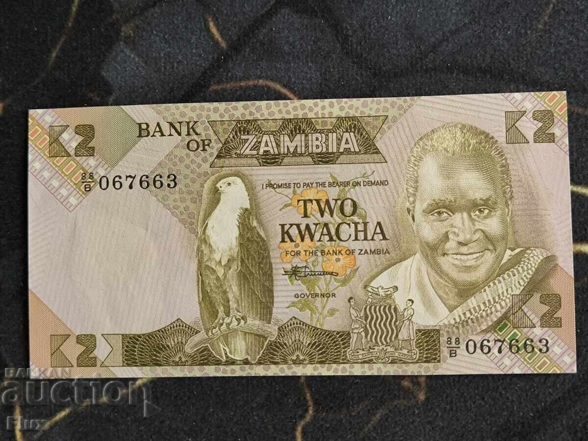 Τραπεζοgramma - Ζάμπια - 2 Κουάτσα UNC | 1980 - 1987