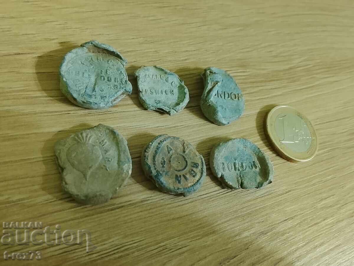 Αγγλικές μολύβδινες σφραγίδες από πακέτα κρεμμυδιών - Λονδίνο Αγγλία με τιμή € 0.01 | 0.02 BGN