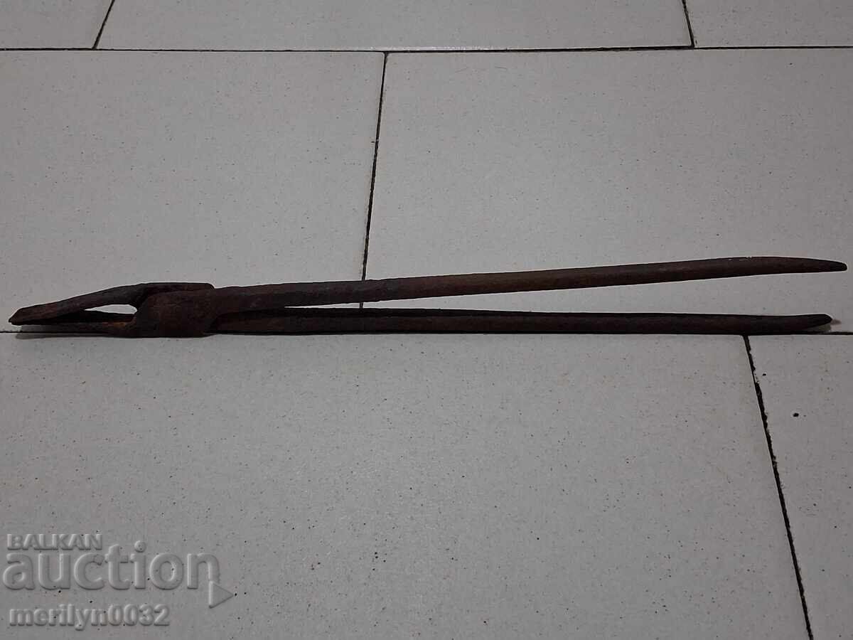 Kovashki kleshti zlatarski ili mednikarski kovano zhelyazo - 7