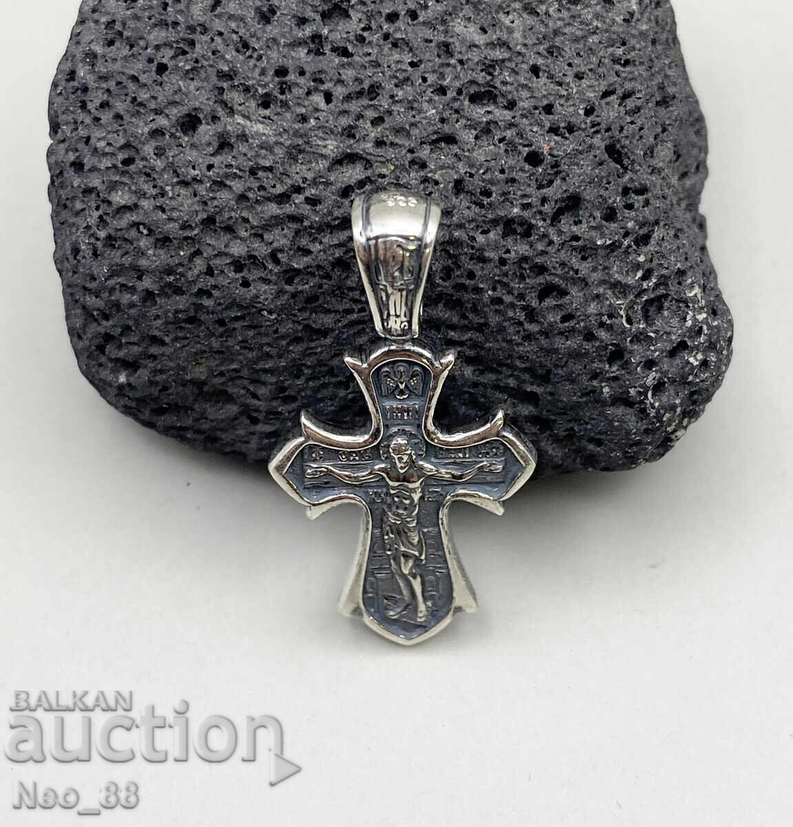 Доставка на Православен сребърен кръст с Разпятието на Исус Христос нов