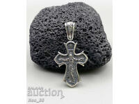 Ορθόδοξος ασημένιος σταυρός με την Σταύρωση του Ιησού Χριστού, καινούργιος