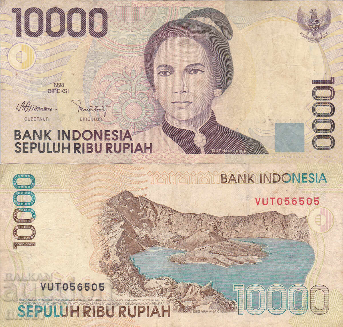 tino37- INDONEZIA - 10000 RUPII - 1998 - F