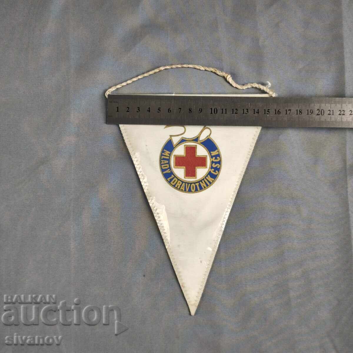 Флаг знаме на млад медик на Чехословашкия червен кръст #6372 - 6 Флаг знаме на млад медик на Чехословашкия червен кръст #6372 - 6