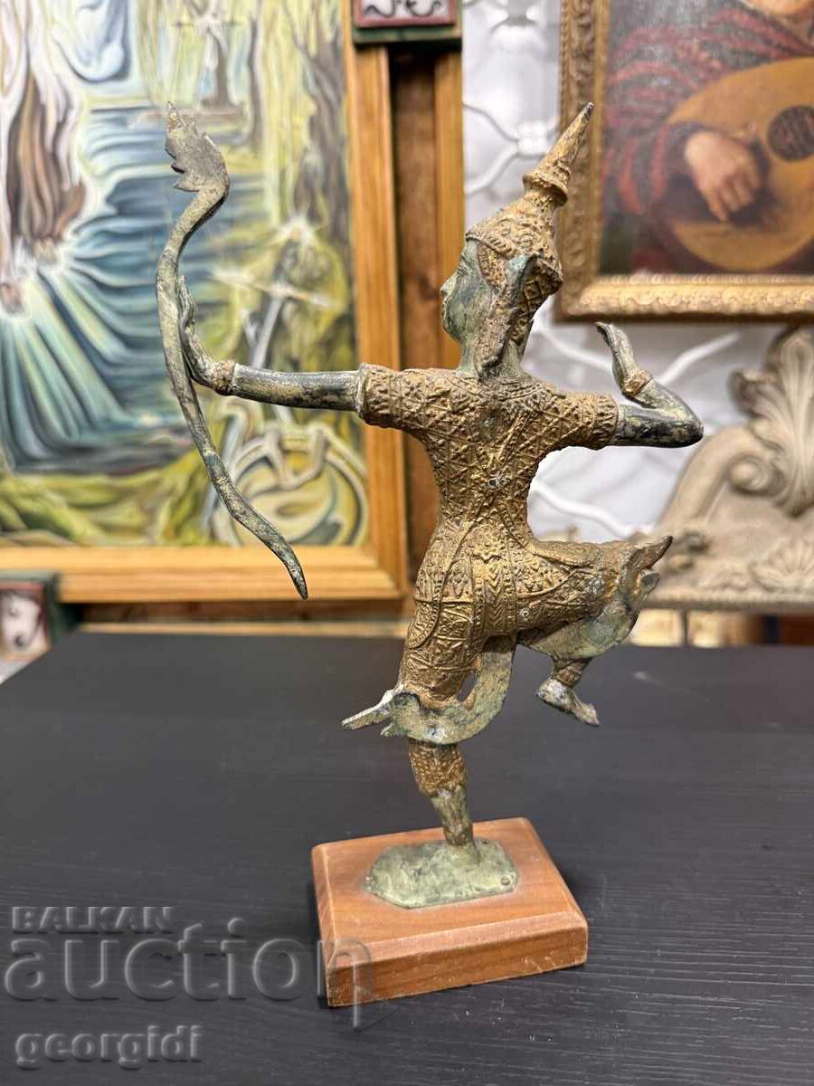 Figurină thailandeză din bronz a prințului Rama. Nr. 7992 - 7