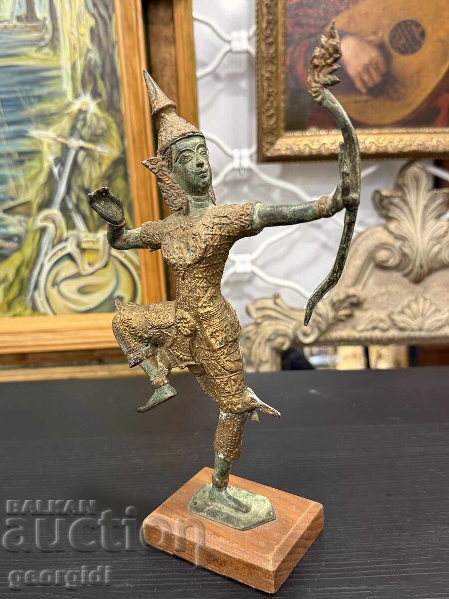 Figurină thailandeză din bronz a prințului Rama. Nr. 7992