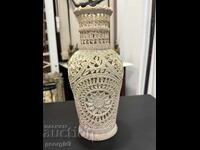 Ινδική βάζο από φιλιγκράνι από πέτρα σαπουνιού. №7994