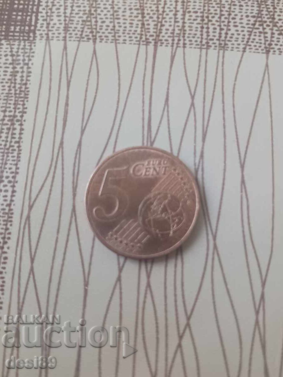 Аукцион 5 евро цента 2021г.Фредерик 3.