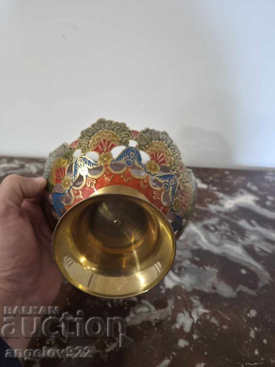 Bol de bronz pictat manual!!! - 5