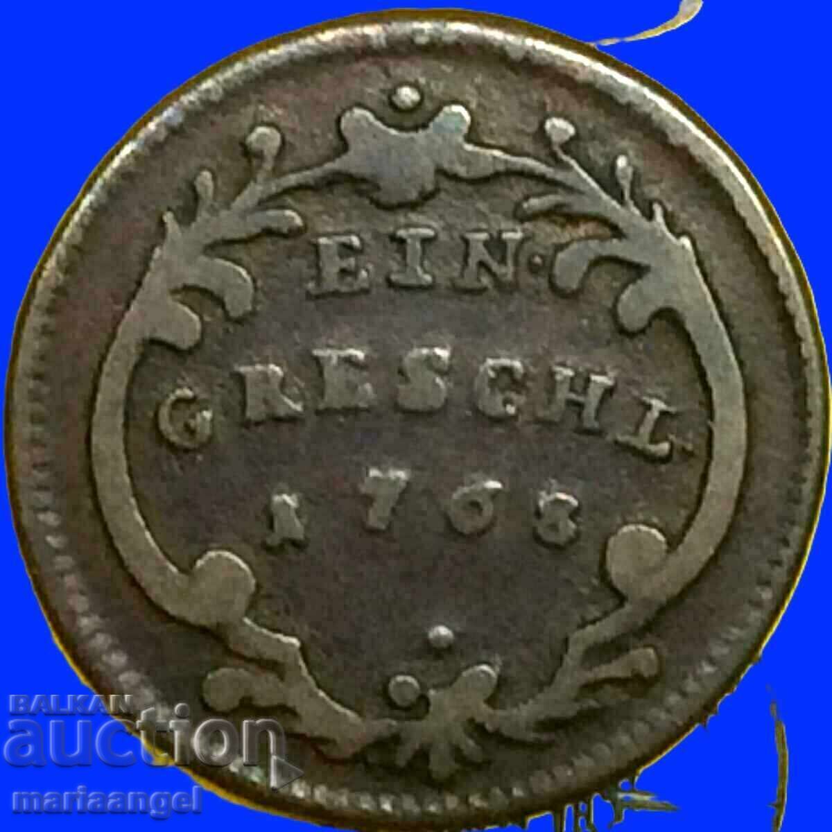 1 groș 1768 Austria pentru Cehia M.Terezia Boemia 23mm rară