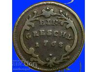 1 groș 1768 Austria pentru Cehia M.Terezia Boemia 23mm rară