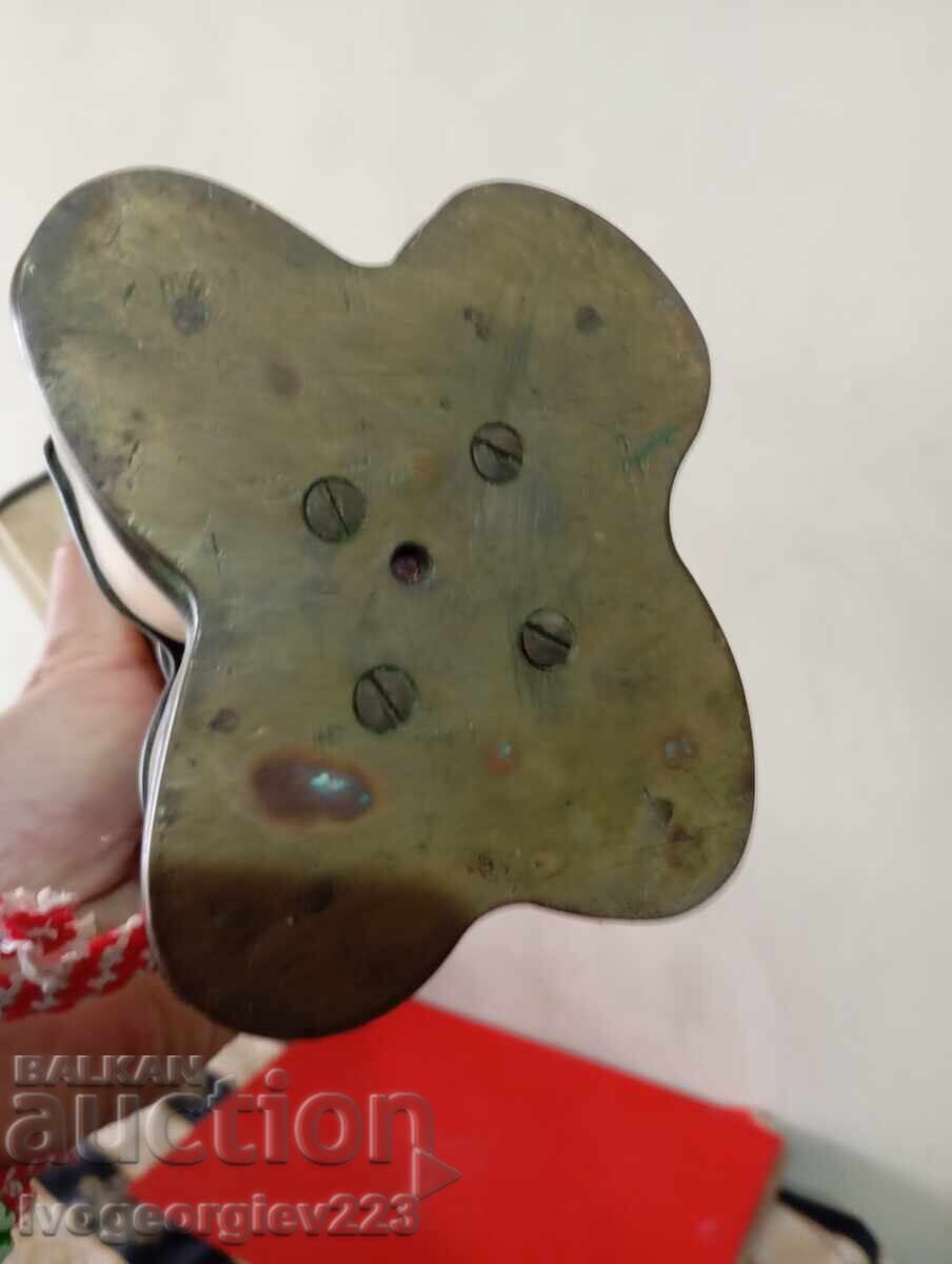 Cruciuliță veche, crucifix din os și alamă - 7