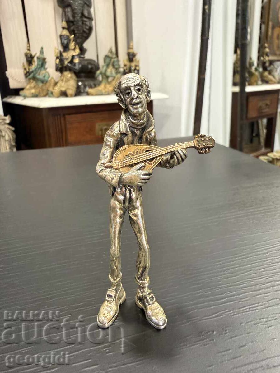 Ιταλικό ασημένιο αγαλματίδιο μουσικού. №8008 Ιταλικό ασημένιο αγαλματίδιο μουσικού. №8008