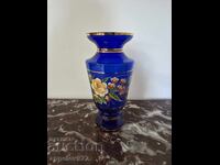 Frumoasă vază mare din sticlă pictată manual!!!